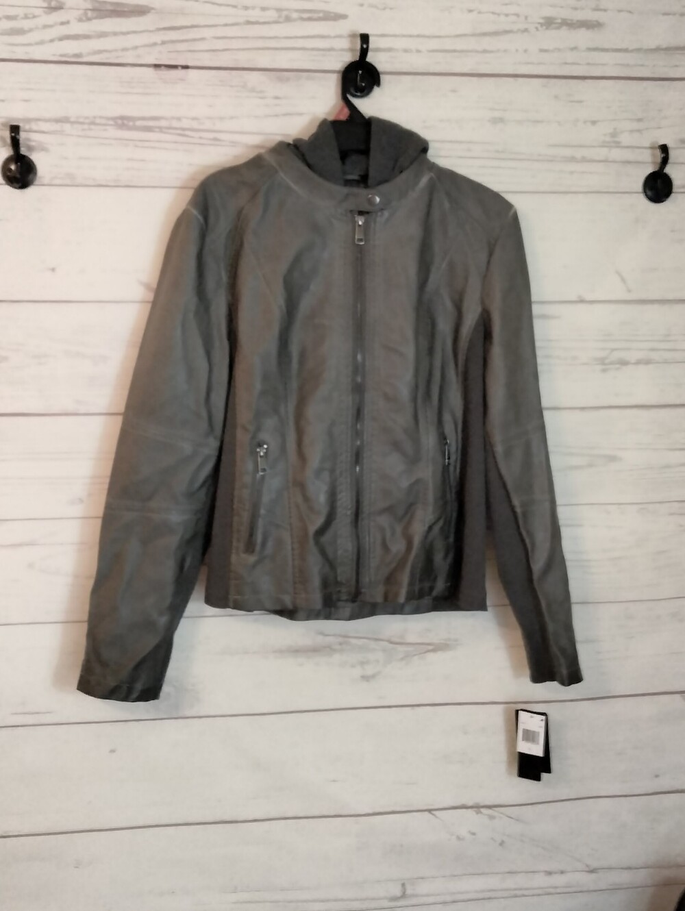Womens Gray Casual Zip-Front Jacket